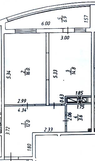 Продаю 1-комн квартиру 53 кв м
