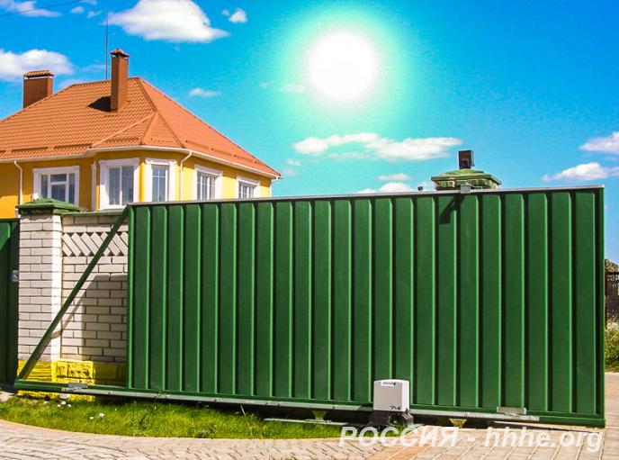 Откатные ворота в Ногинске.